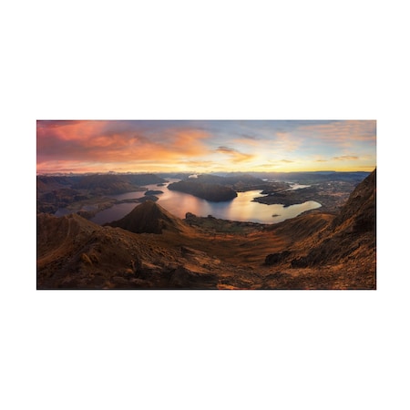 Yan Zhang 'Roys Peak Panorama View' Canvas Art, 24x47